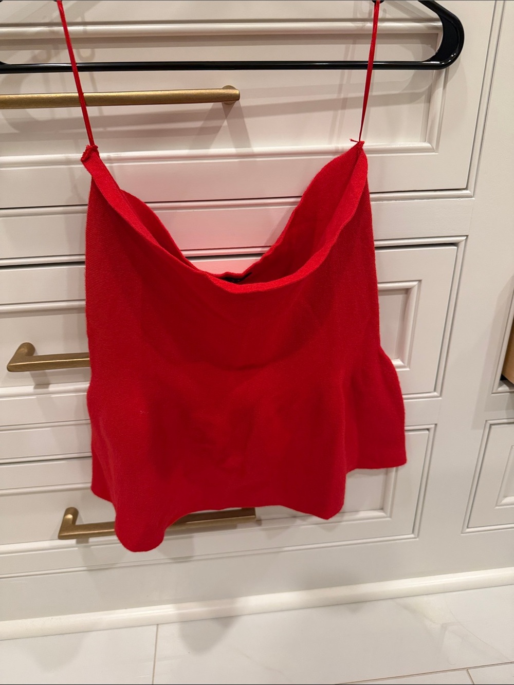 Papermoon Red Cowl Neck Spaghetti Strap Camisole